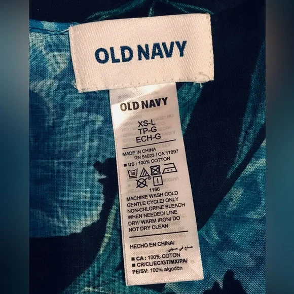 Old Navy Black Floral Sheer Kimono with Blue Blooms XS/L - Picture 5 of 5